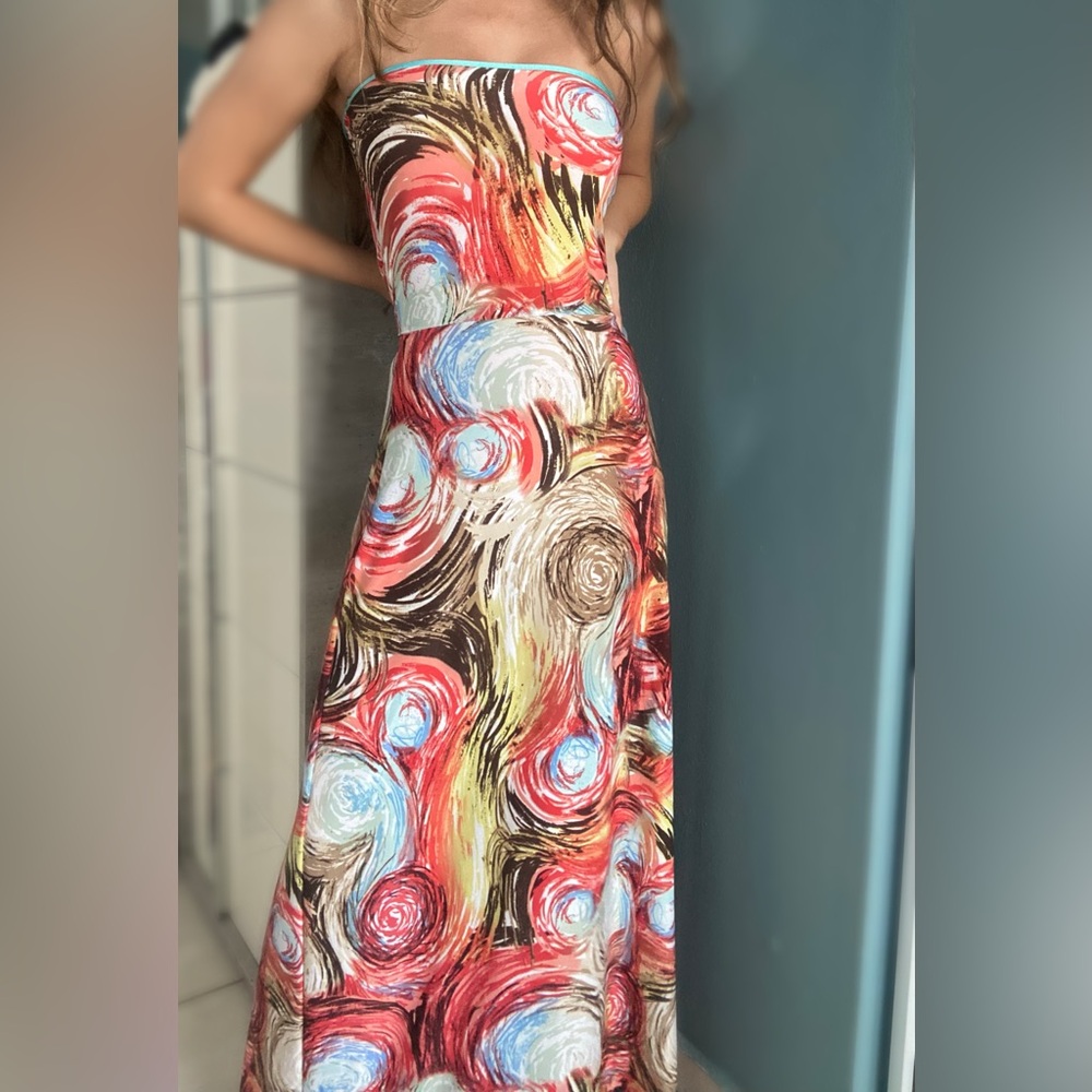 Starry Night Handmade Maxi Strapless Dress (view detail)